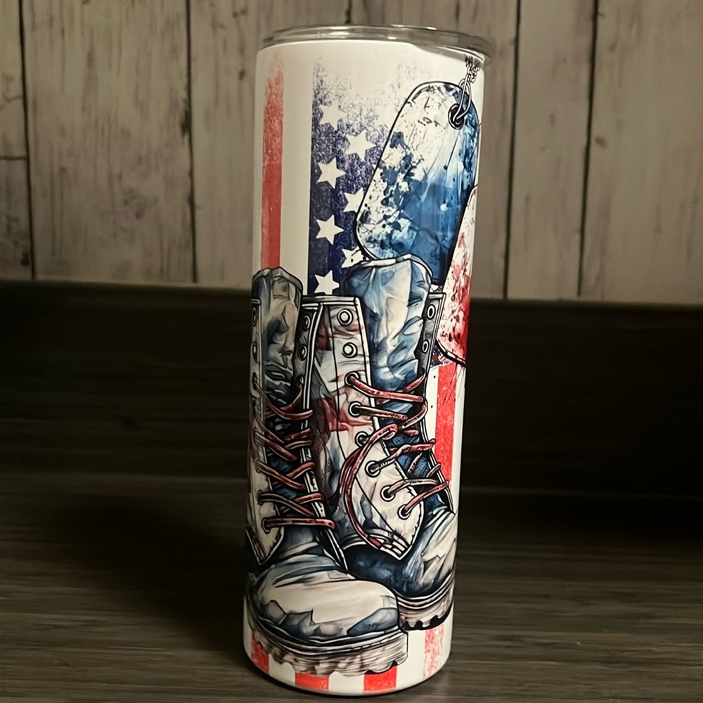 Homade Land Of The Free sublimation tumbler.